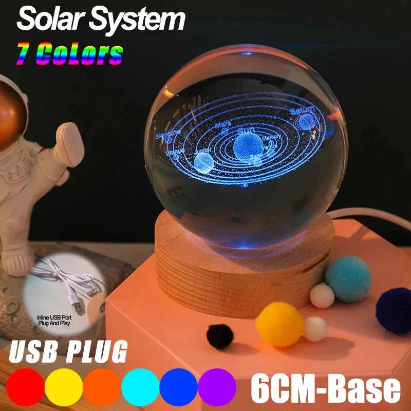 Solar System Crystal Table Lamp
